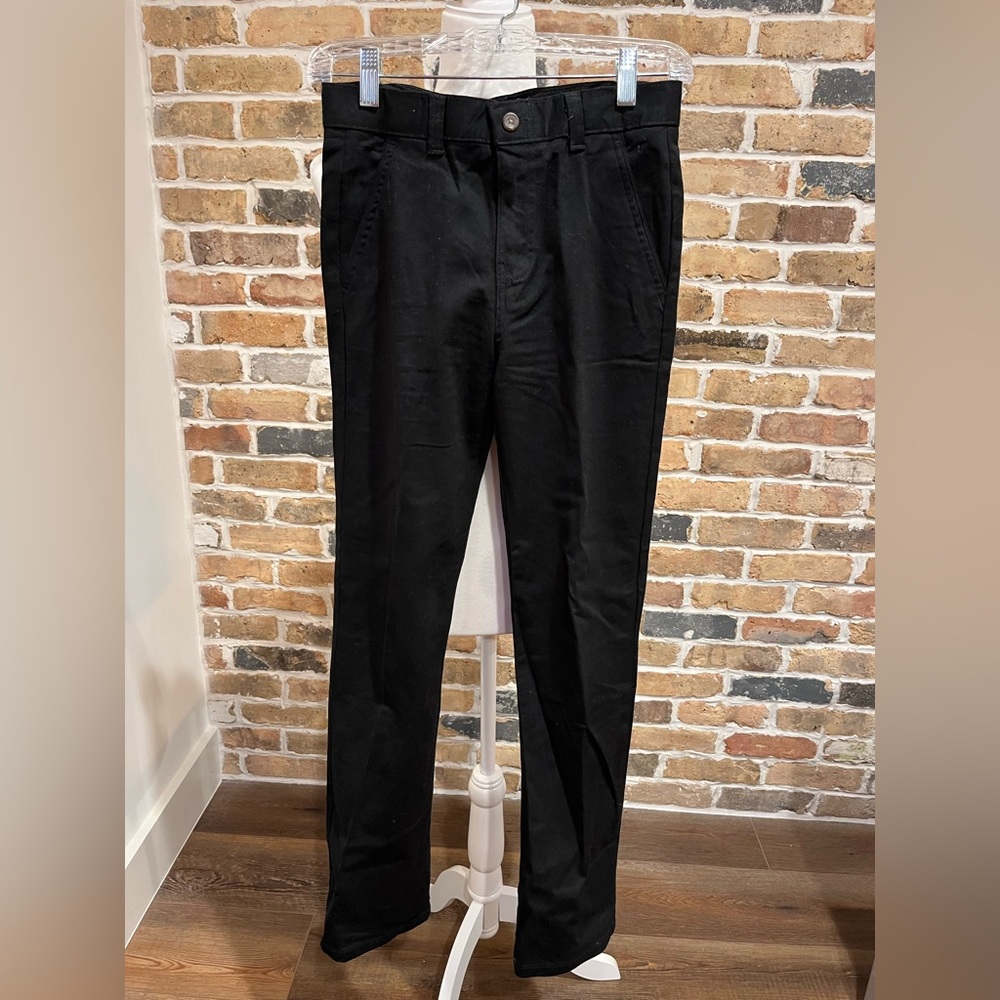 Chaps Boys 14 Slim Black Twill Pants